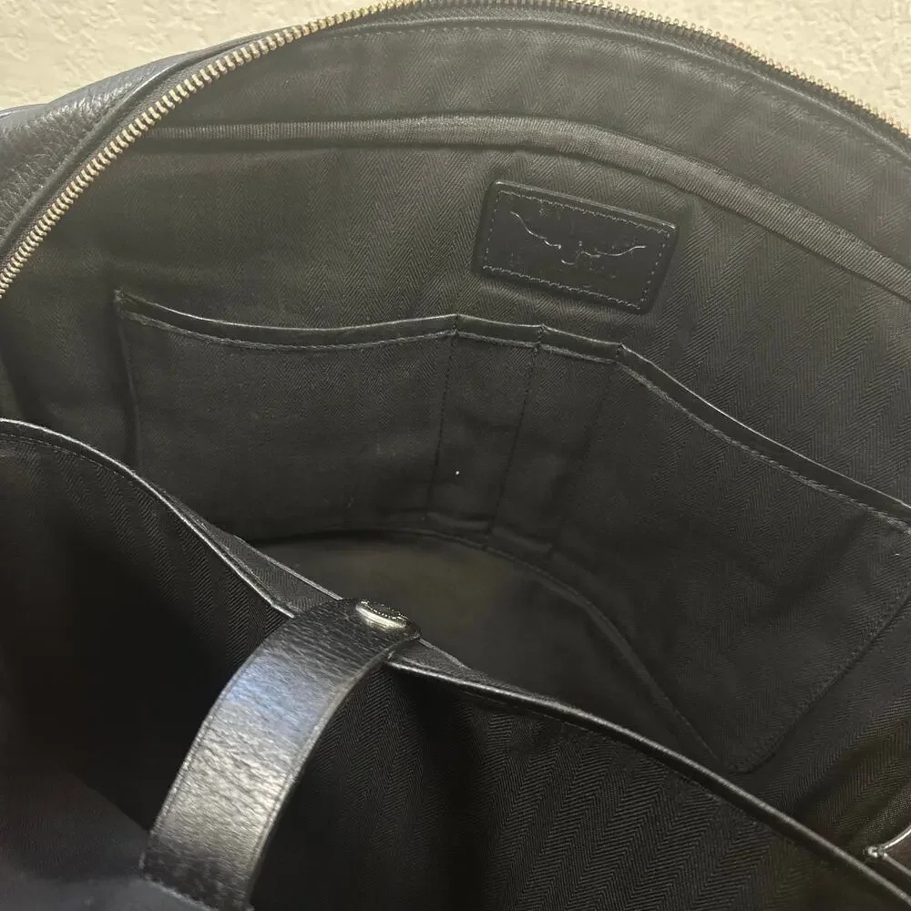 R.M. Williams Black Leather Signature Briefcase Bag